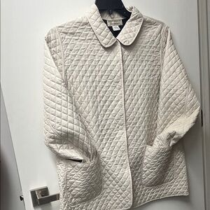 Elegant Cream Quilted Puffer Jacket